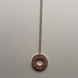 paparazzi Rose Gold Pave Donut Pendant Necklace